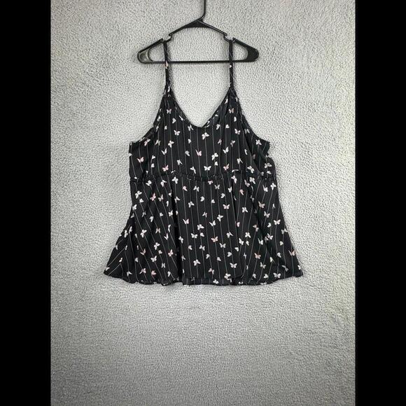 Torrid Shirt Womens 3X Black Floral Sleeveless Wrap Plus Size Blouse Top - Picture 8 of 9